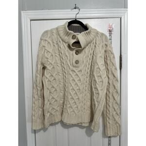 VINTAGE Aran Islands PURE WOOL SWEATER Ireland Medium To Large ERCU